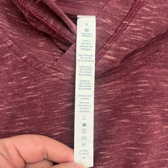 Lululemon Om & Roam Heathered Rust Berry Pullover Hoodie - Size 6 - Picture 5 of 8